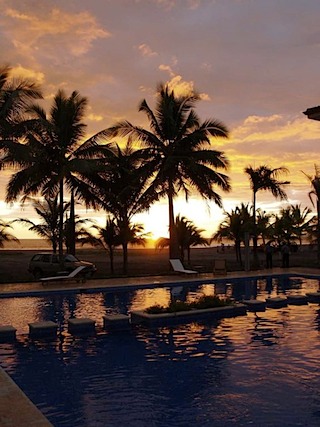 BE pool sunset